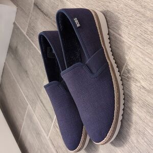 BOBS Womens Navy Slip-On Shoes